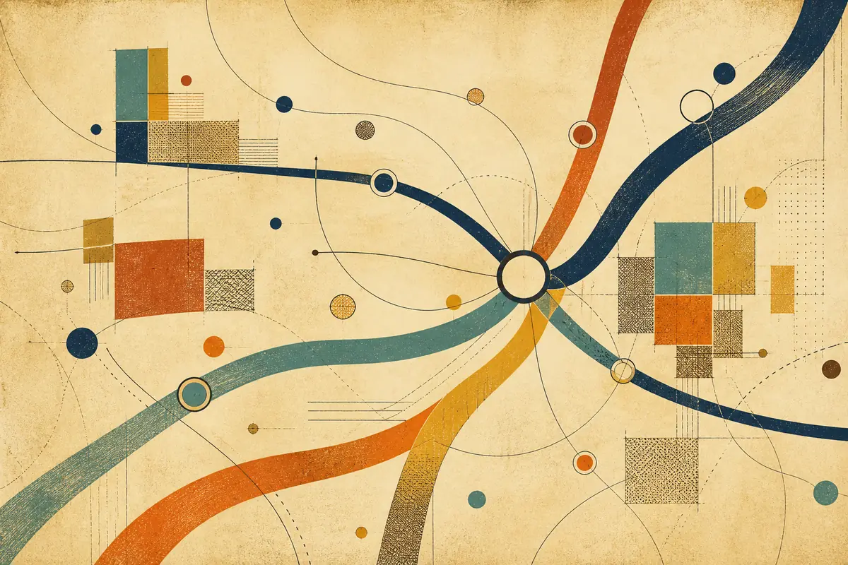 Abstract illustrated map composition for North Bergen, United States