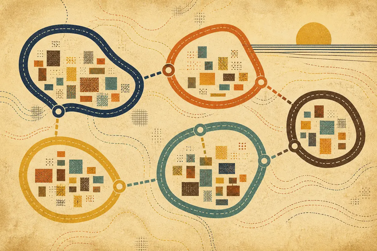 Abstract illustrated map composition for North Bethesda, United States
