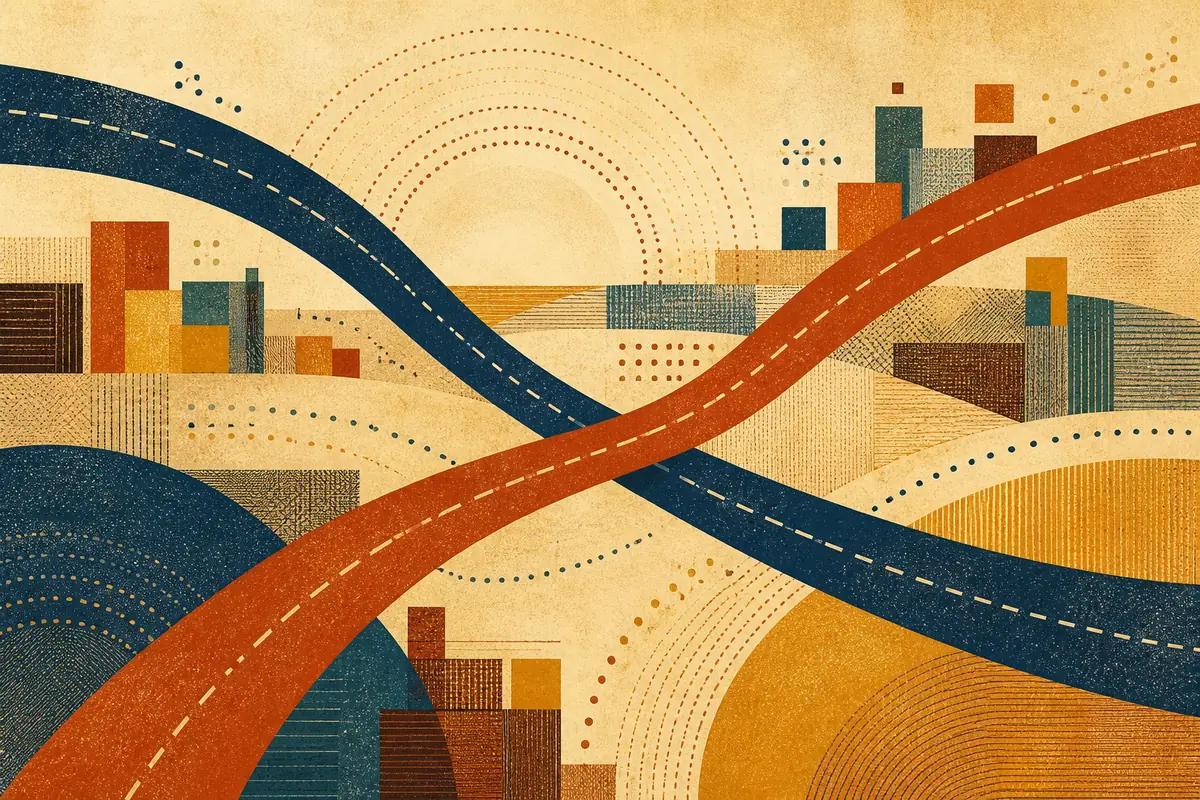 Abstract illustrated map composition for North Huntingdon, United States