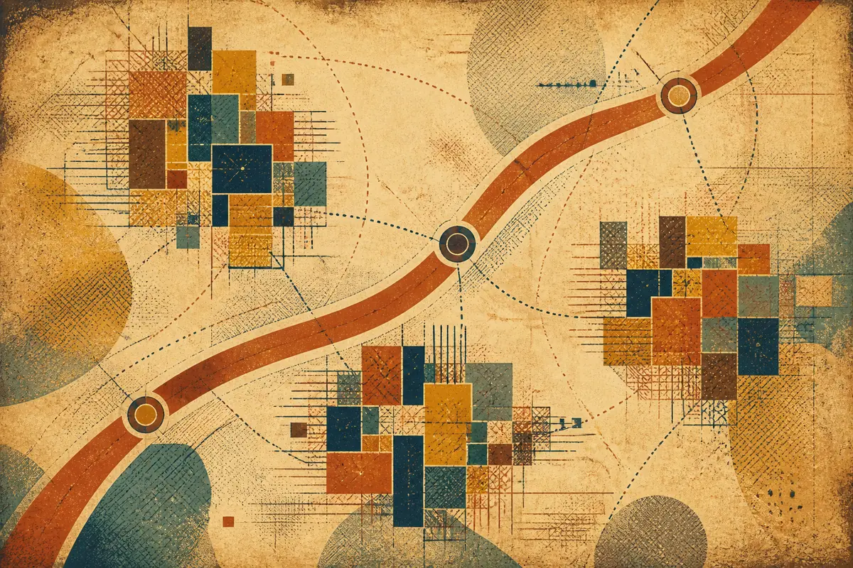Abstract illustrated map composition for North Miami Beach, United States