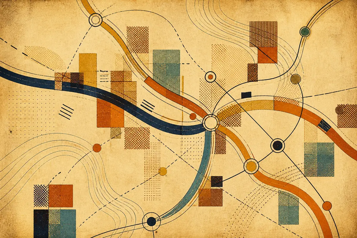 Abstract illustrated map composition for North Miami, United States