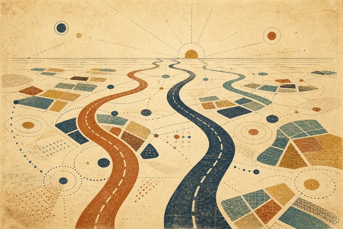 Abstract illustrated map composition for North Providence, United States