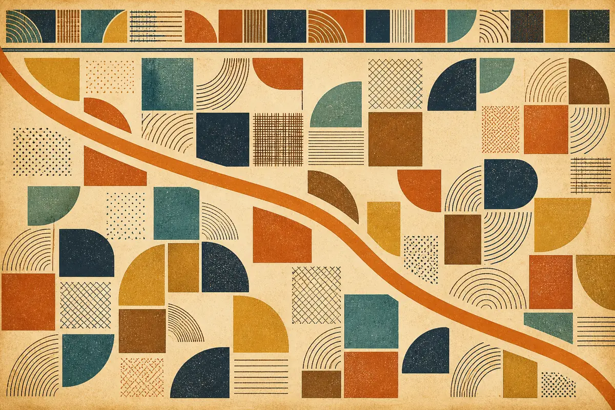 Abstract illustrated map composition for North Richland Hills, United States
