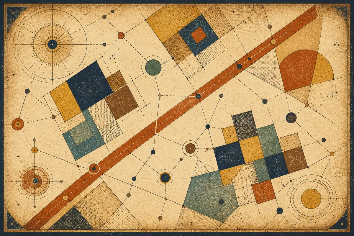 Abstract illustrated map composition for North Tonawanda, United States