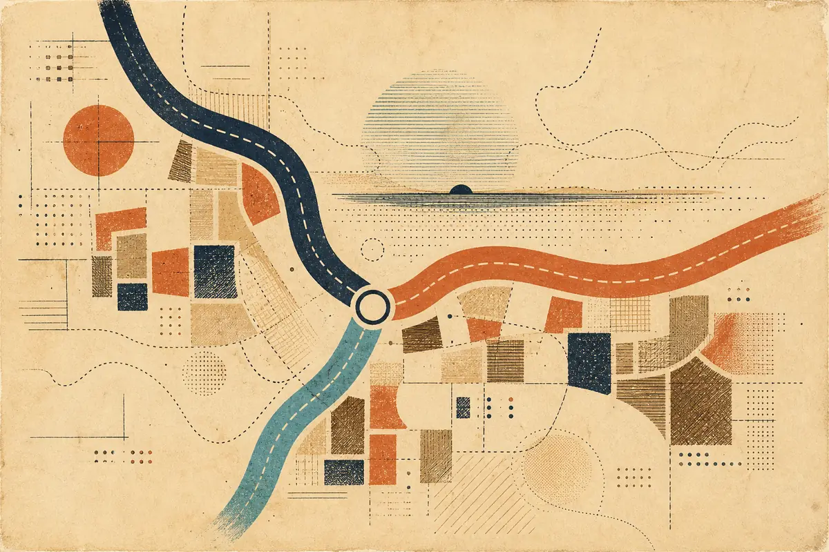 Abstract illustrated map composition for Northampton, United States