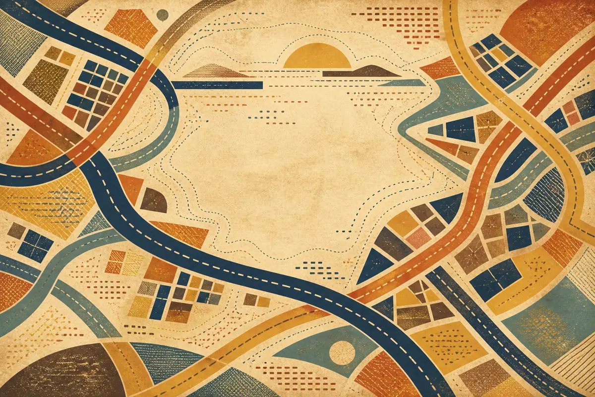 Abstract illustrated map composition for Northampton, United States