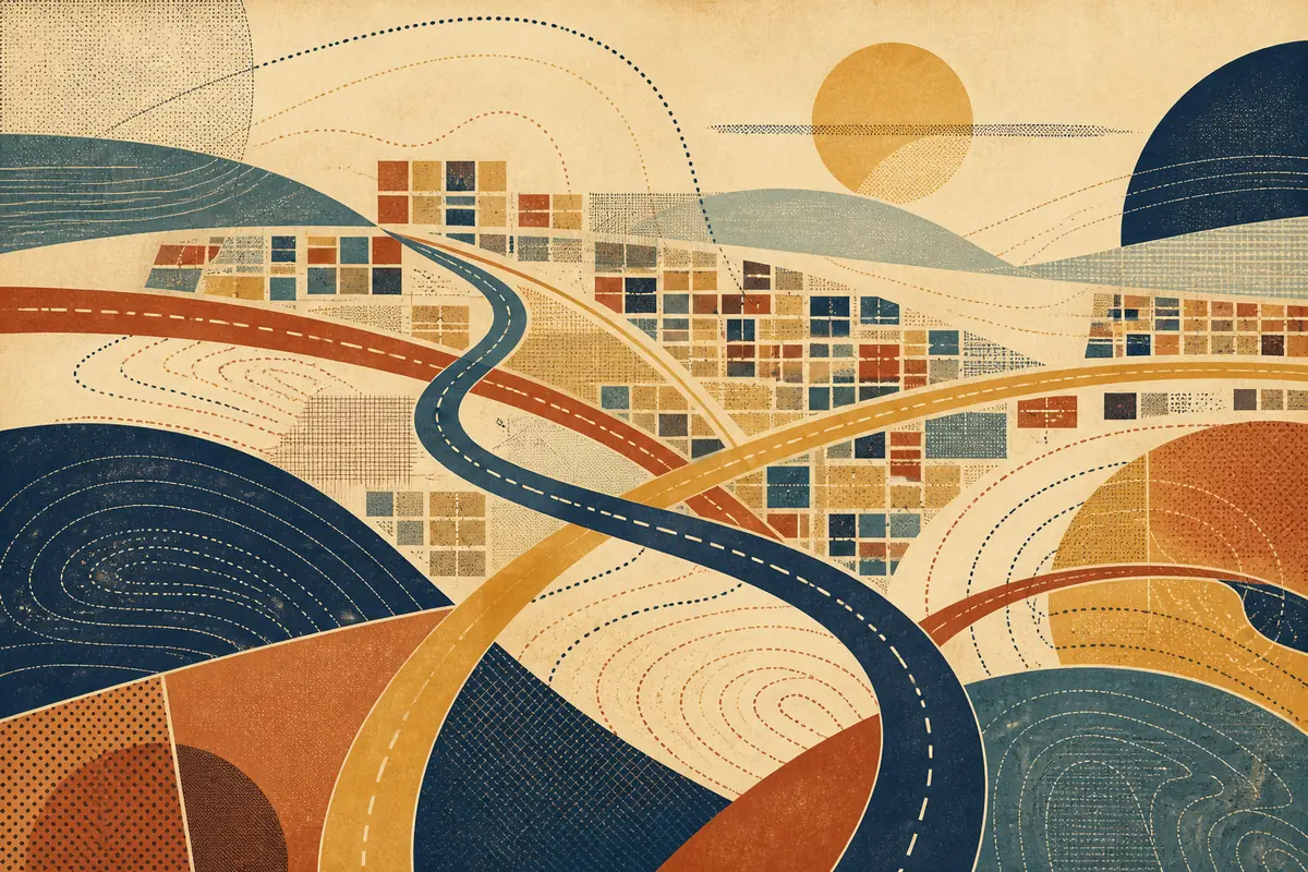 Abstract illustrated map composition for Northglenn, United States