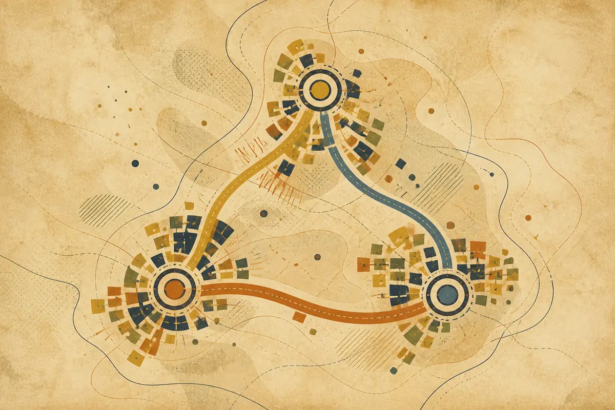 Abstract illustrated map composition for Norwich, United States