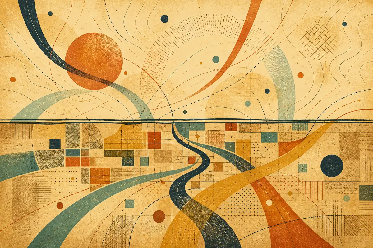 Abstract illustrated map composition for Novi, United States