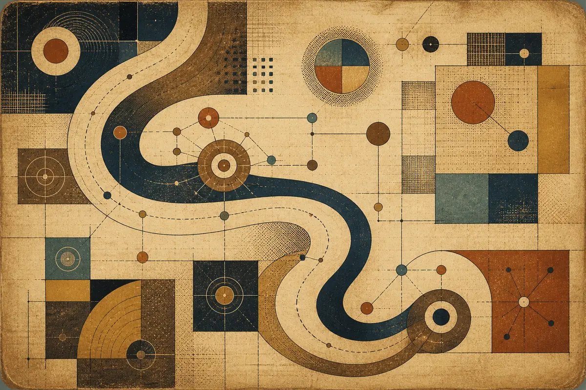 Abstract illustrated map composition for Nutley, United States