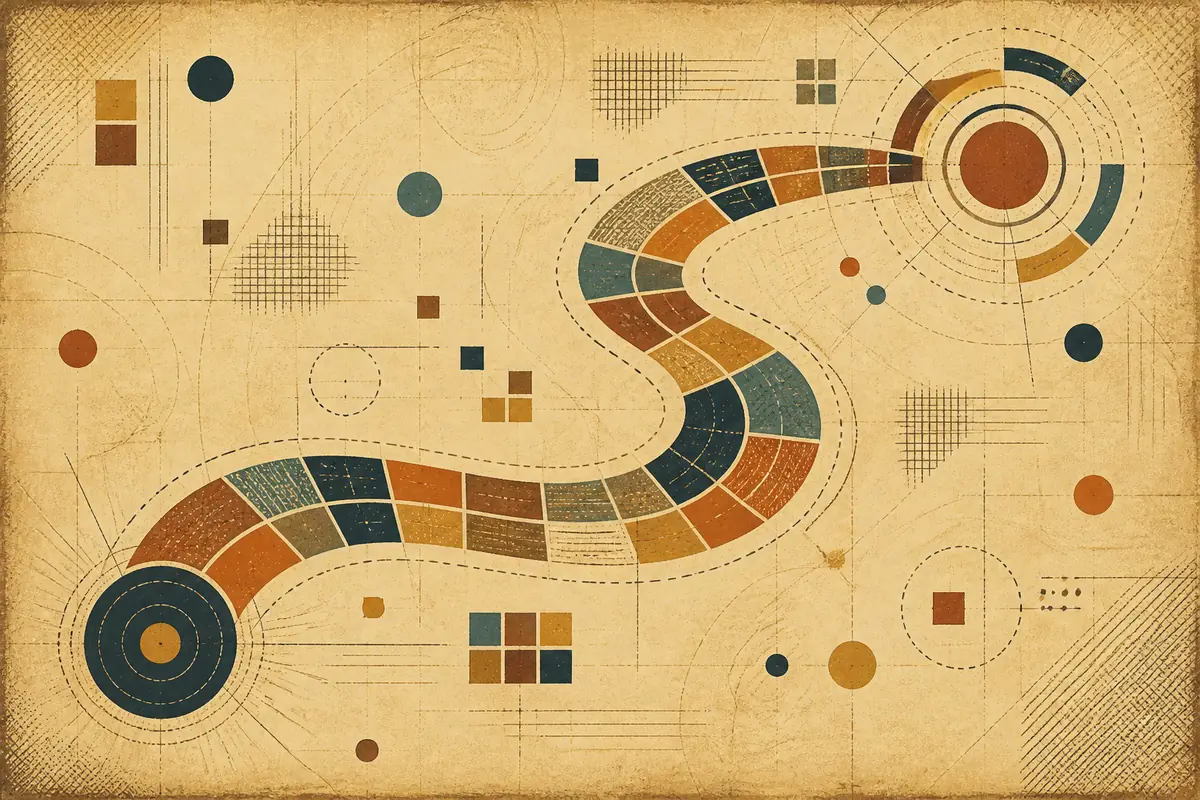 Abstract illustrated map composition for Oak Creek, United States