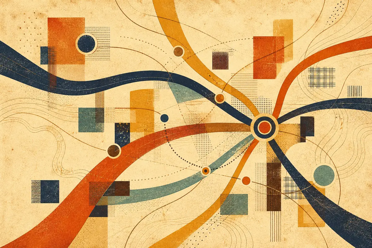 Abstract illustrated map composition for Oak Lawn, United States