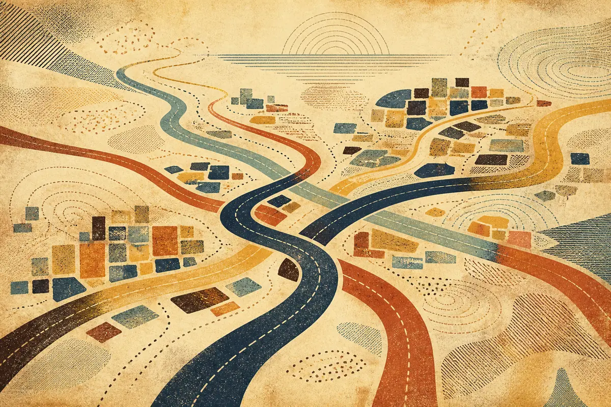 Abstract illustrated map composition for Oakland Park, United States
