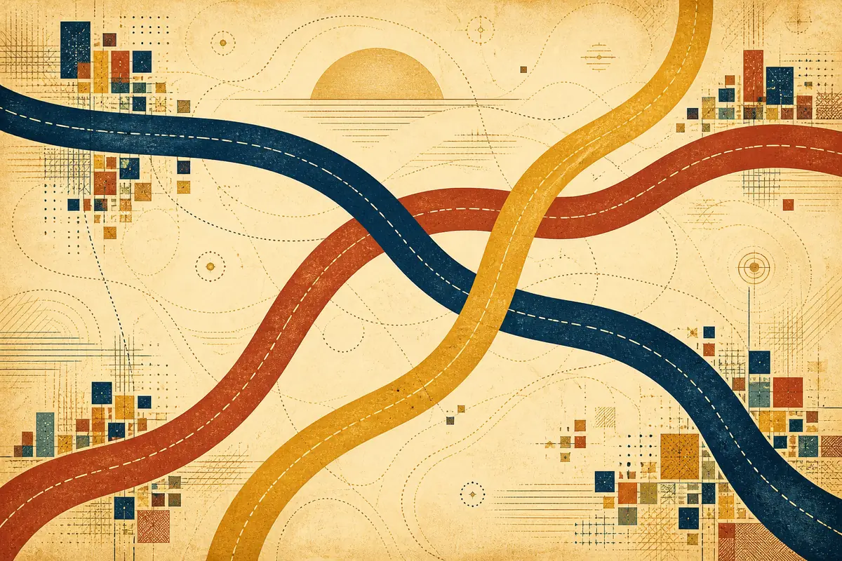 Abstract illustrated map composition for Oceanside, United States