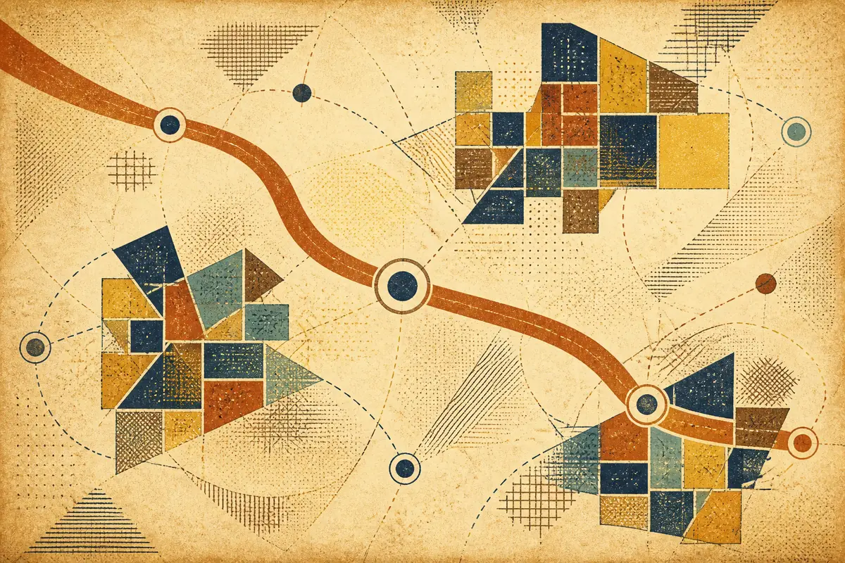 Abstract illustrated map composition for Ormond Beach, United States