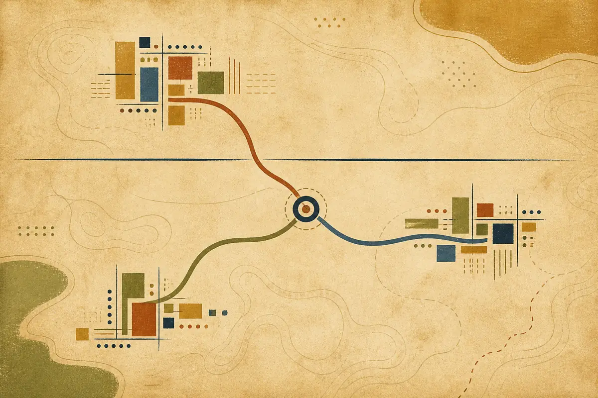 Abstract illustrated map composition for Owensboro, United States