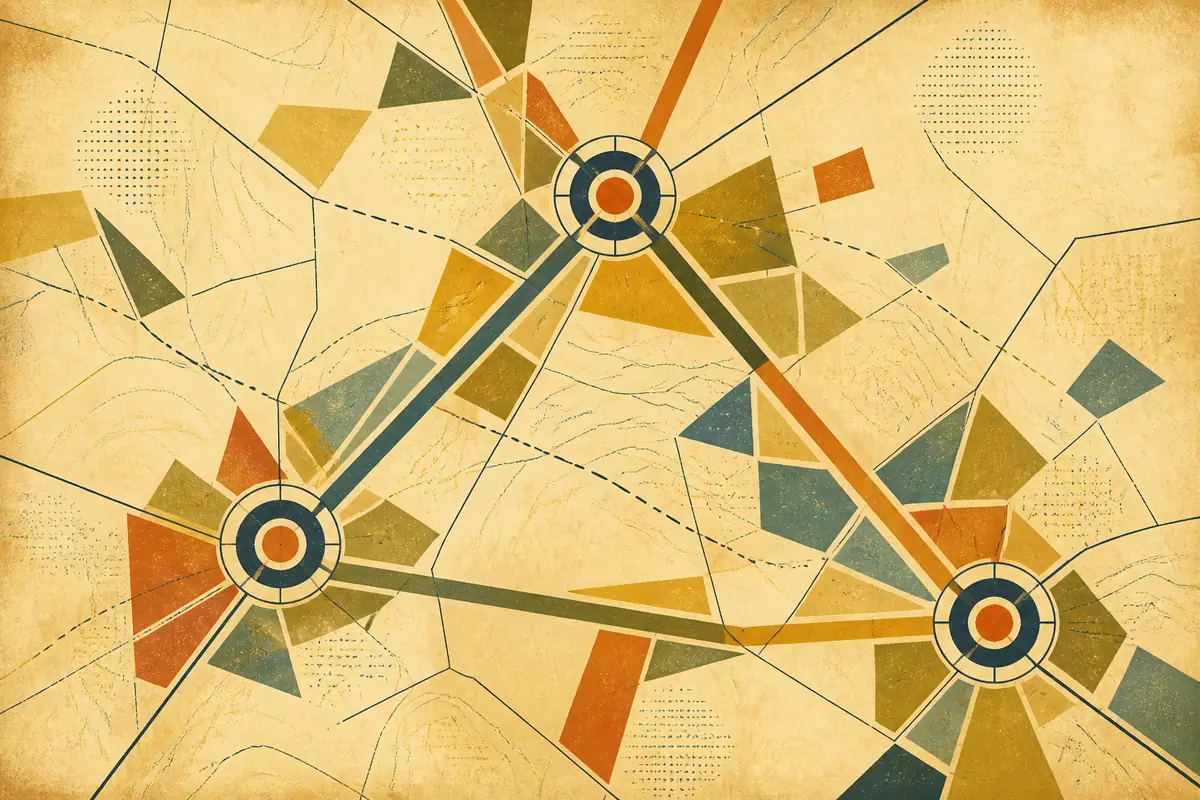 Abstract illustrated map composition for Oyster Bay, United States