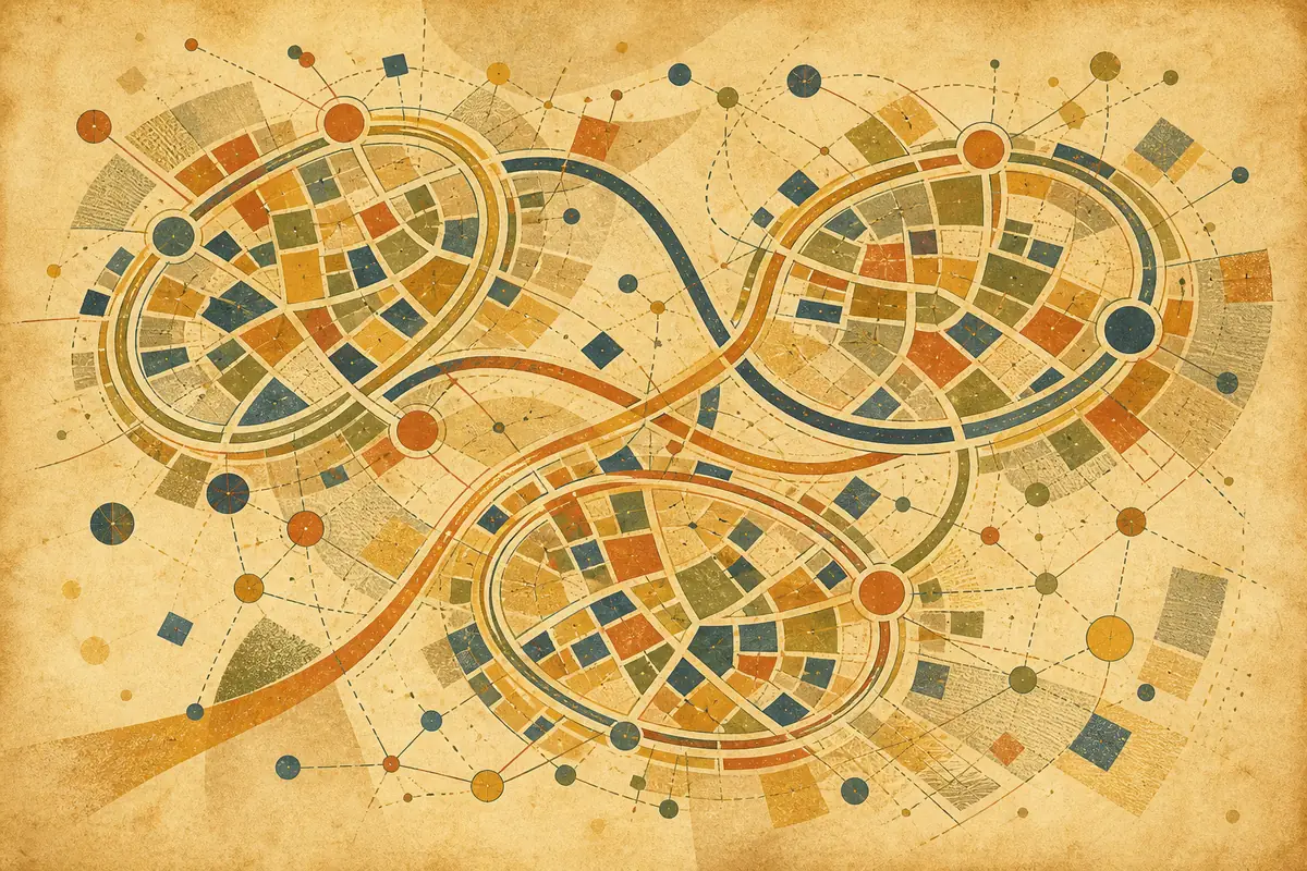 Abstract illustrated map composition for Palm Bay, United States