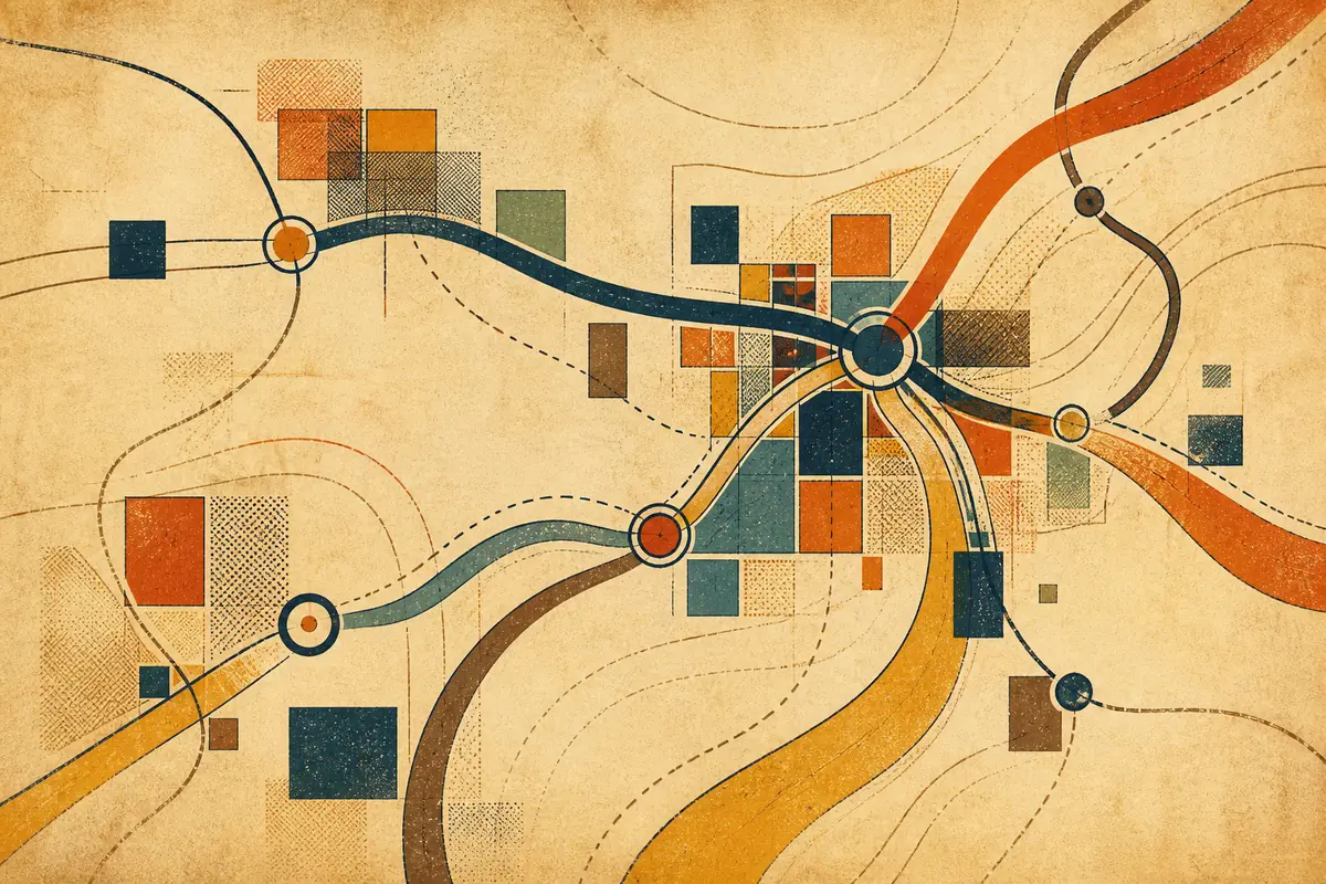 Abstract illustrated map composition for Palm Beach Gardens, United States