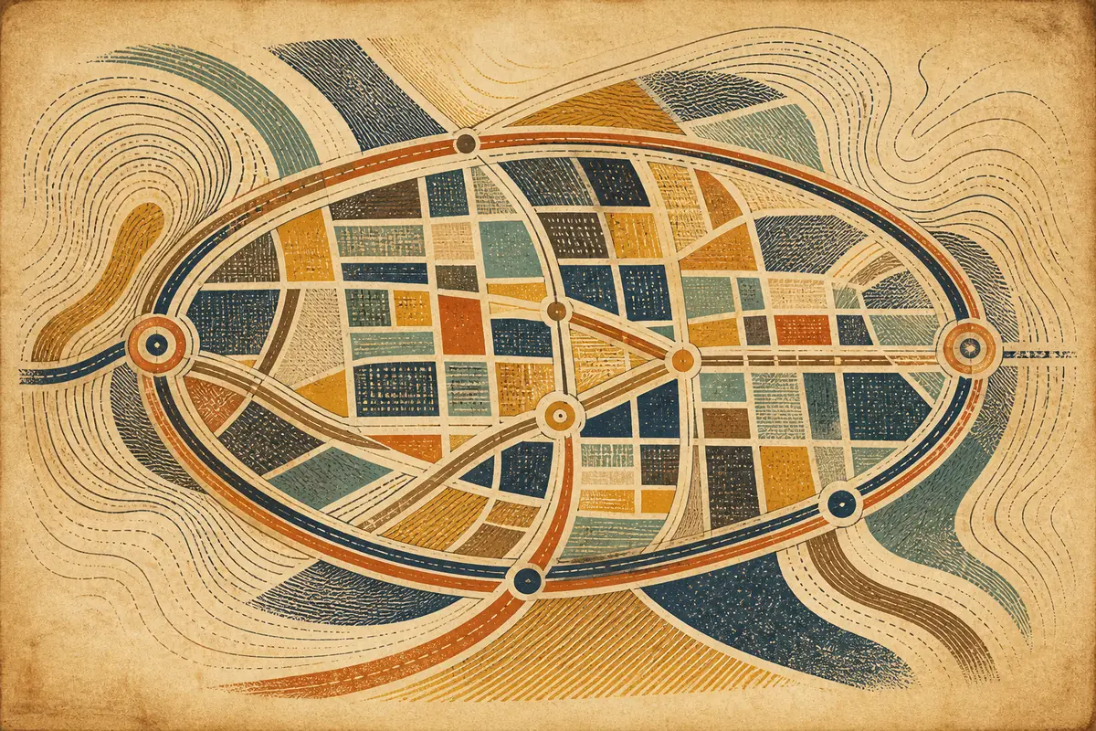 Abstract illustrated map composition for Palm Coast, United States