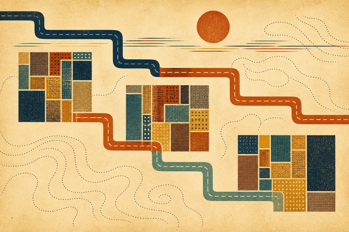 Abstract illustrated map composition for Palm Springs, United States