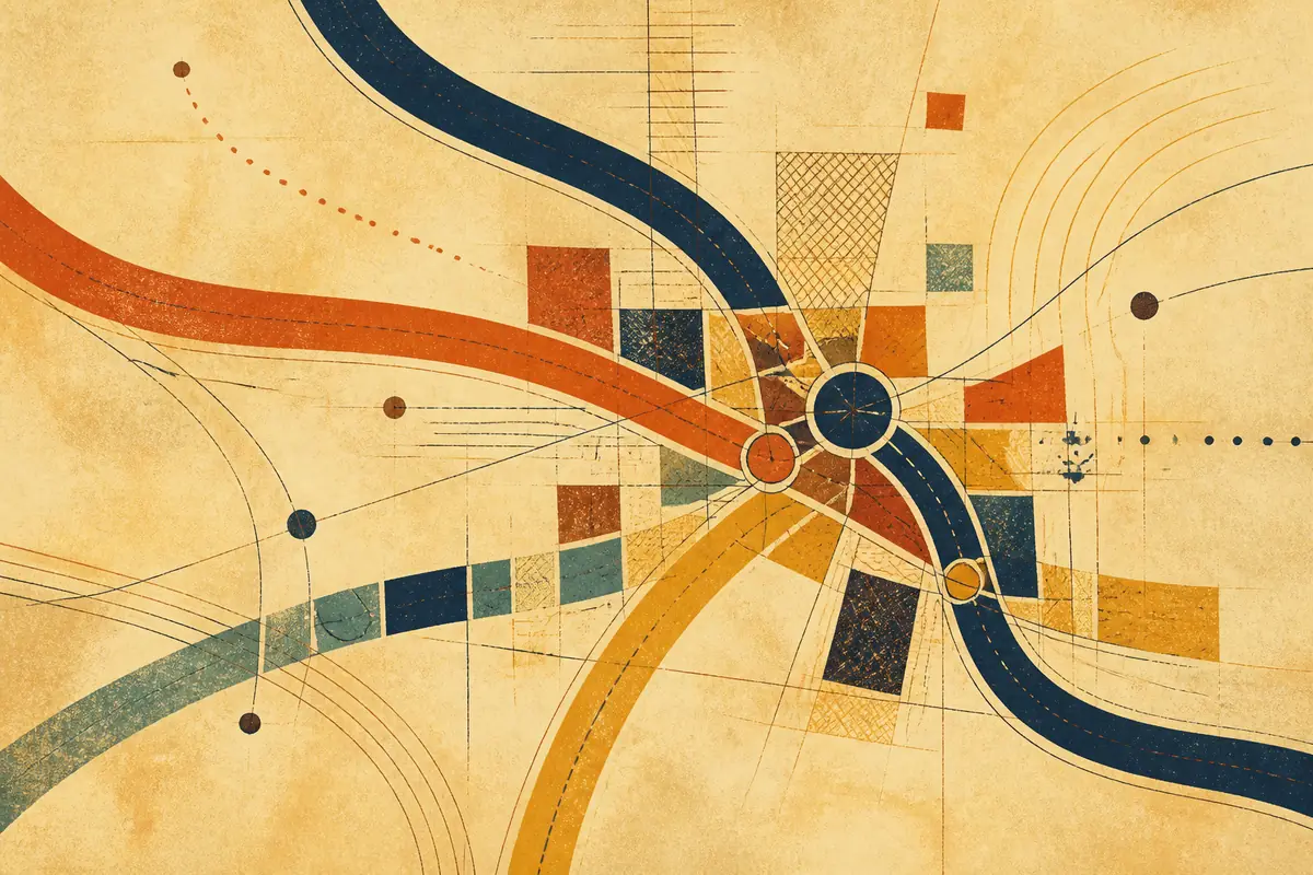 Abstract illustrated map composition for Palo Alto, United States