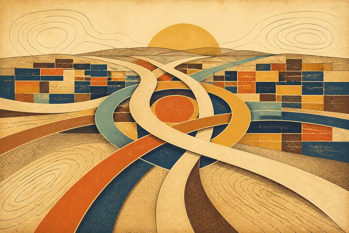 Abstract illustrated map composition for Panama City, United States