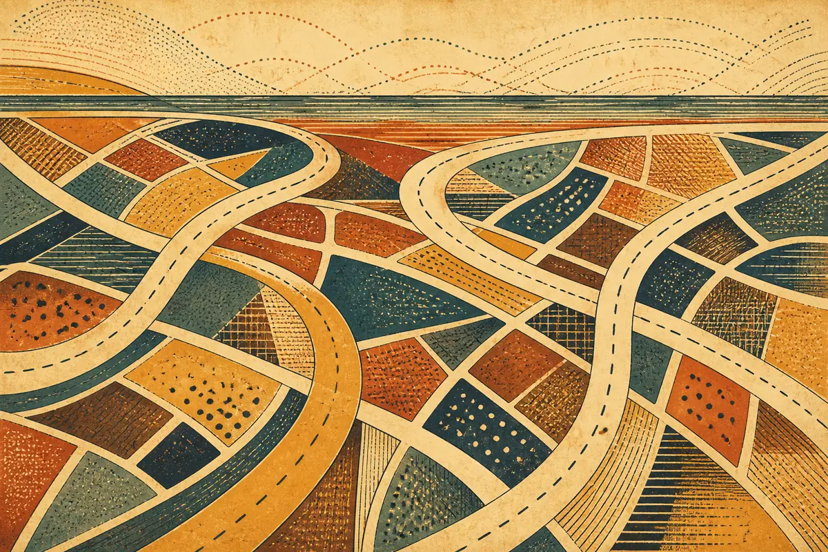 Abstract illustrated map composition for Park Ridge, United States