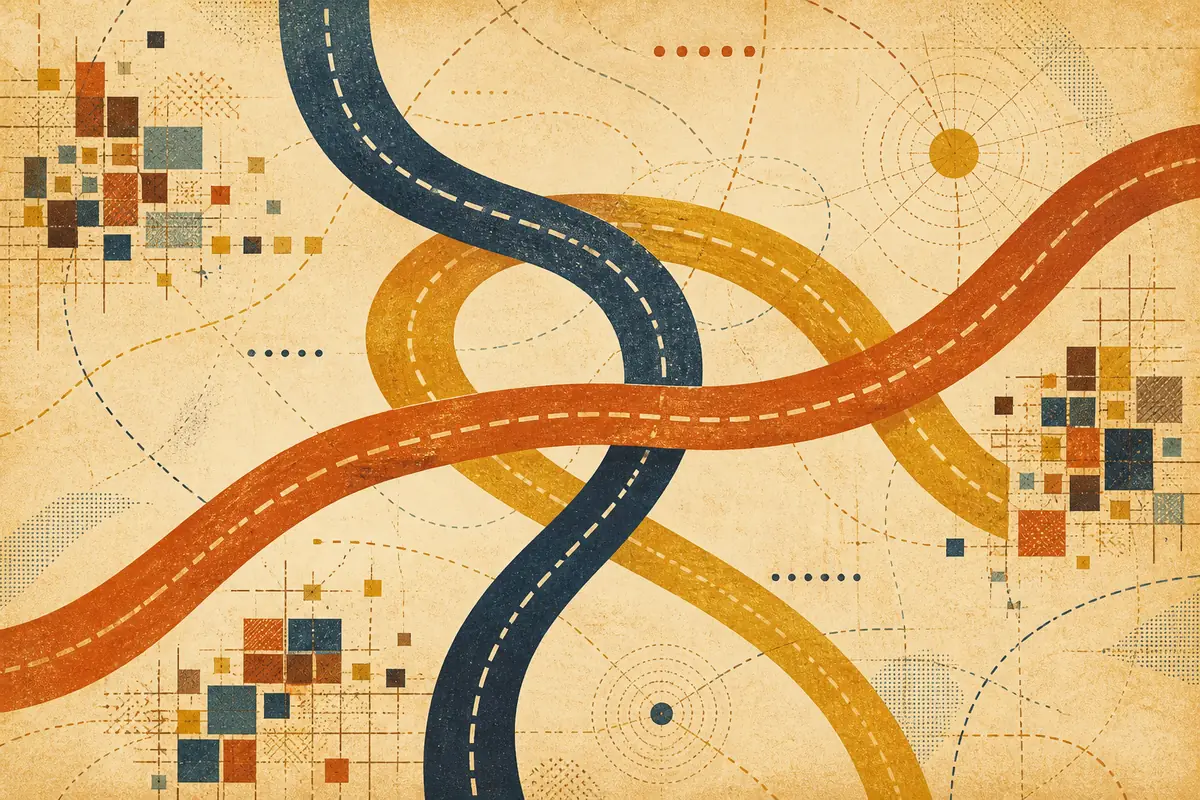Abstract illustrated map composition for Parkersburg, United States