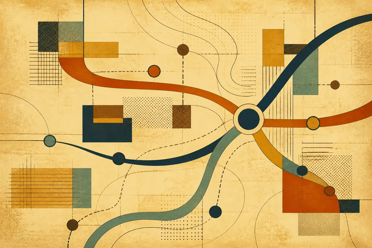 Abstract illustrated map composition for Parsippany-Troy Hills, United States
