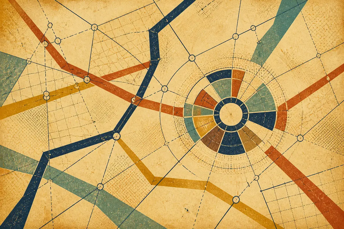 Abstract illustrated map composition for Peabody, United States