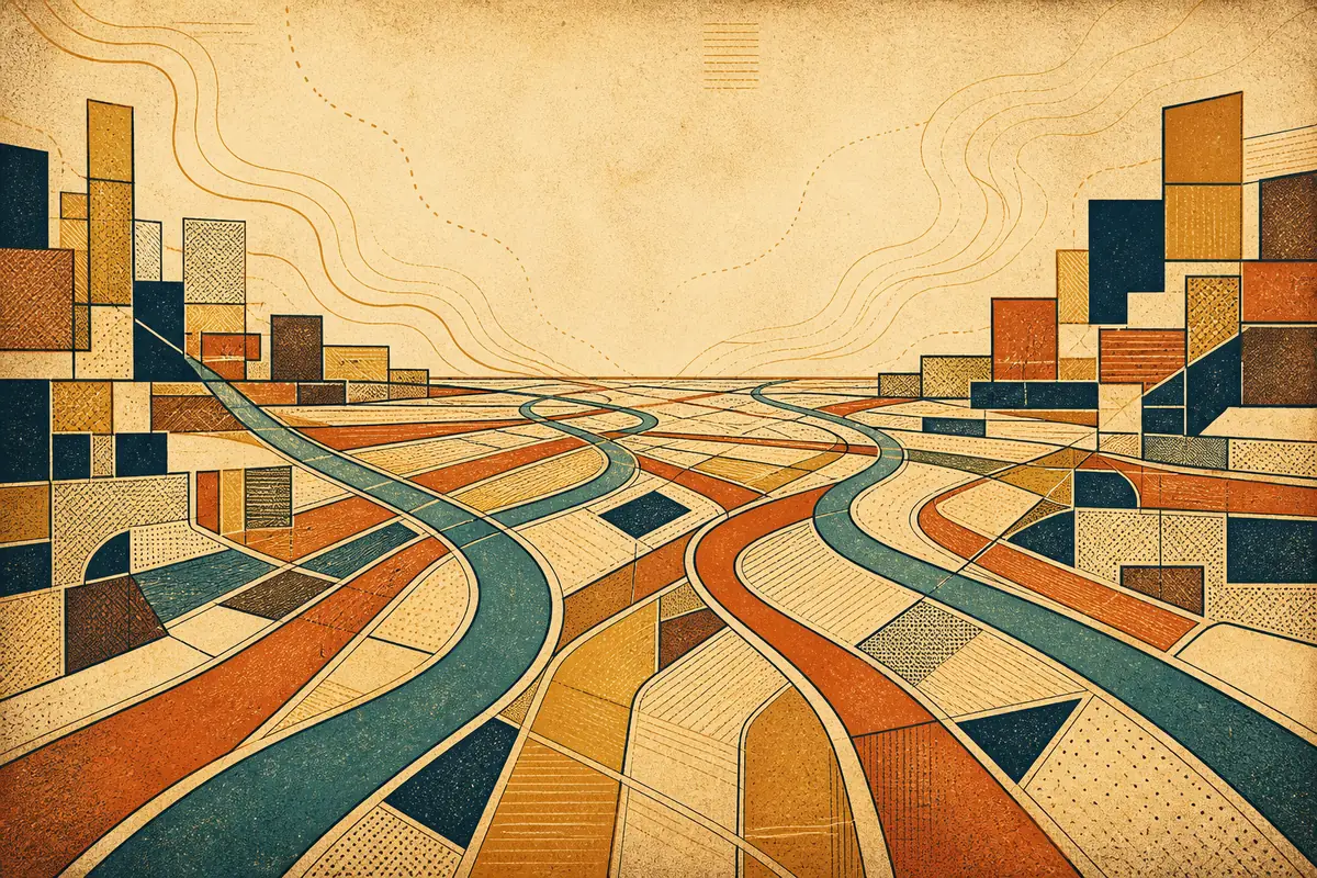 Abstract illustrated map composition for Pembroke Pines, United States