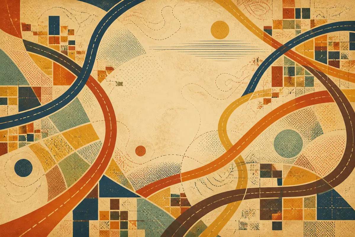 Abstract illustrated map composition for Penn Hills, United States