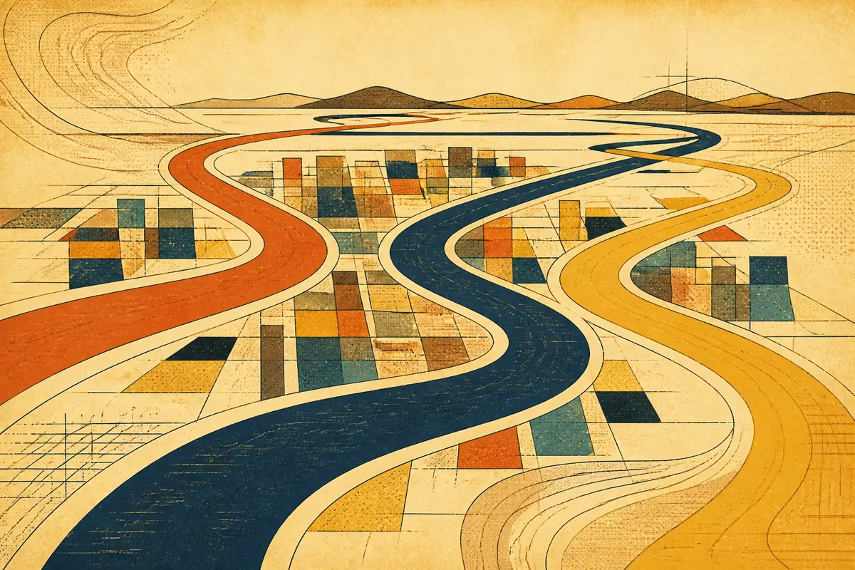 Abstract illustrated map composition for Pensacola, United States