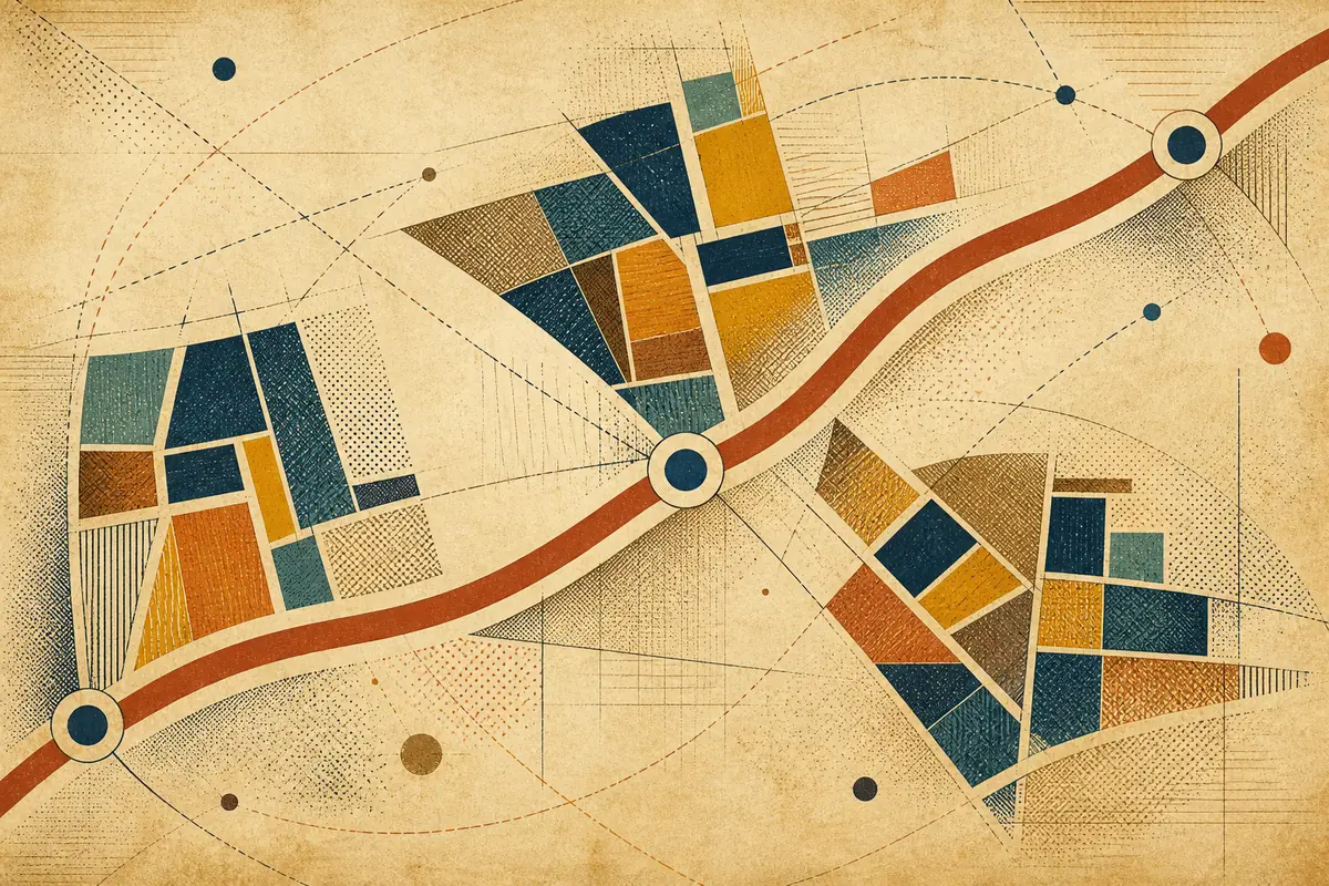 Abstract illustrated map composition for Perth Amboy, United States