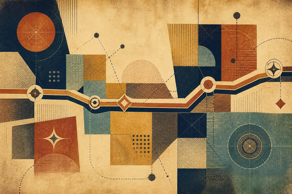 Abstract illustrated map composition for Petaluma, United States