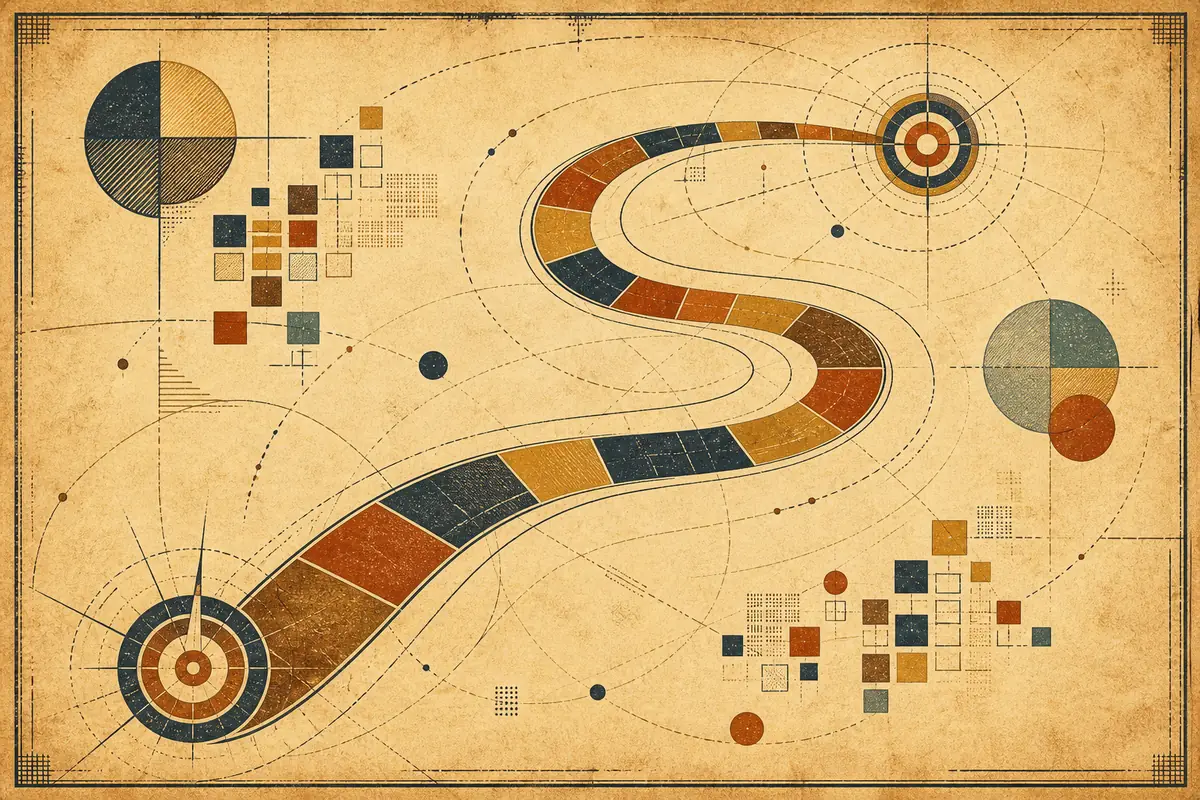 Abstract illustrated map composition for Petersburg, United States