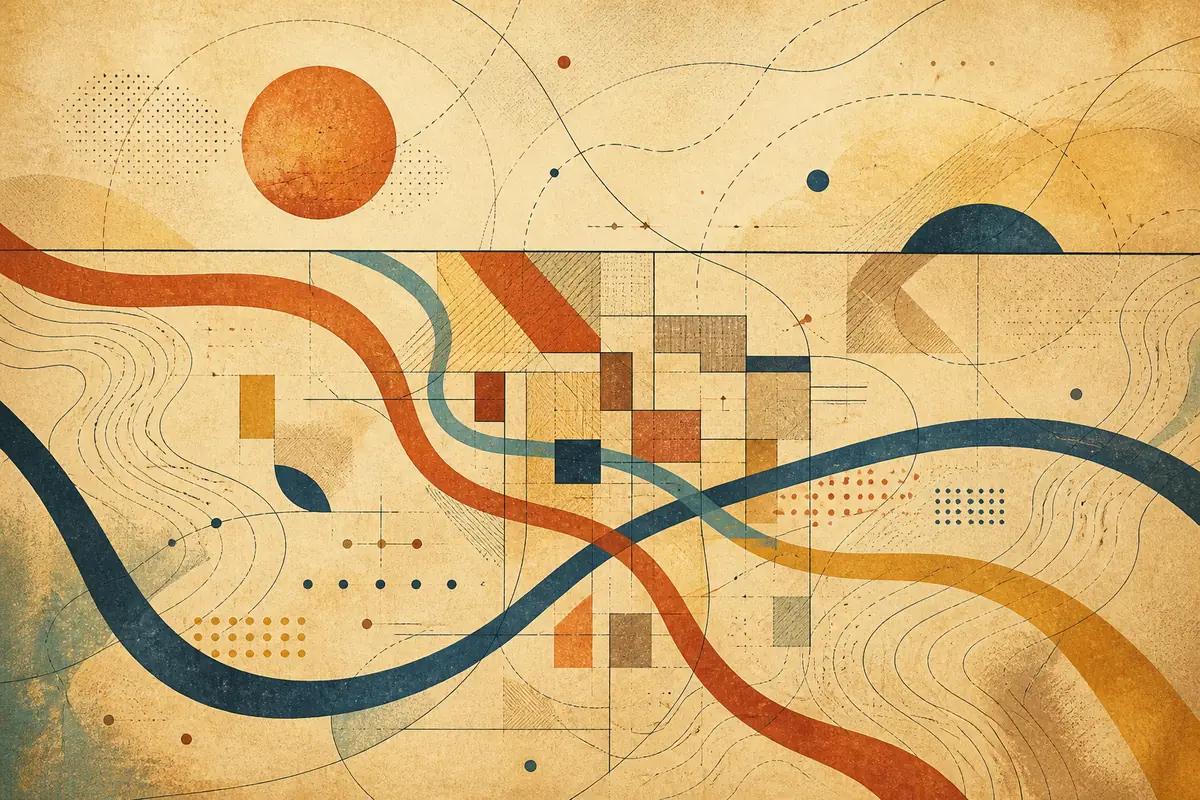 Abstract illustrated map composition for Pflugerville, United States