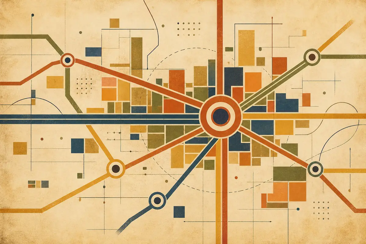 Abstract illustrated map composition for Phoenix, United States