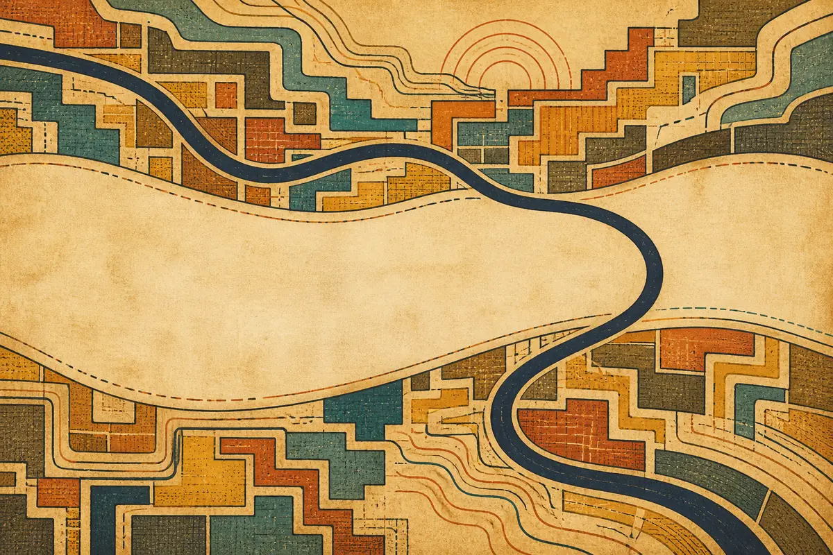 Abstract illustrated map composition for Pine Hills, United States