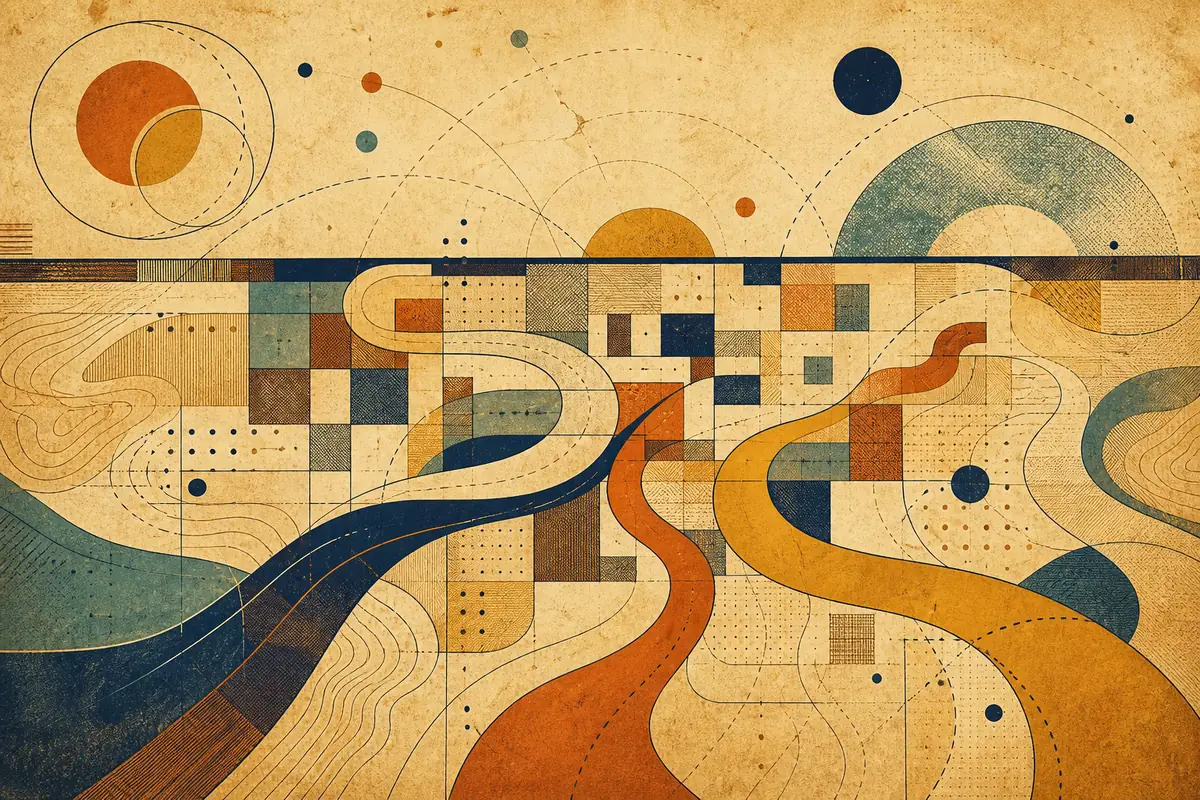 Abstract illustrated map composition for Piscataway, United States