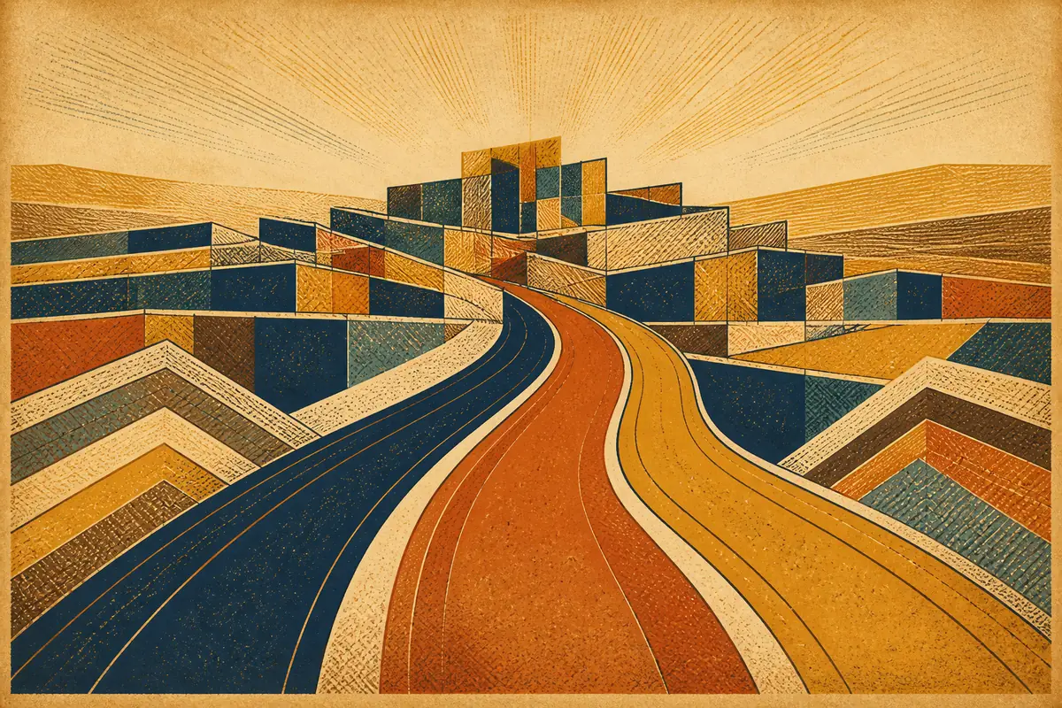 Abstract illustrated map composition for Pittsburgh, United States
