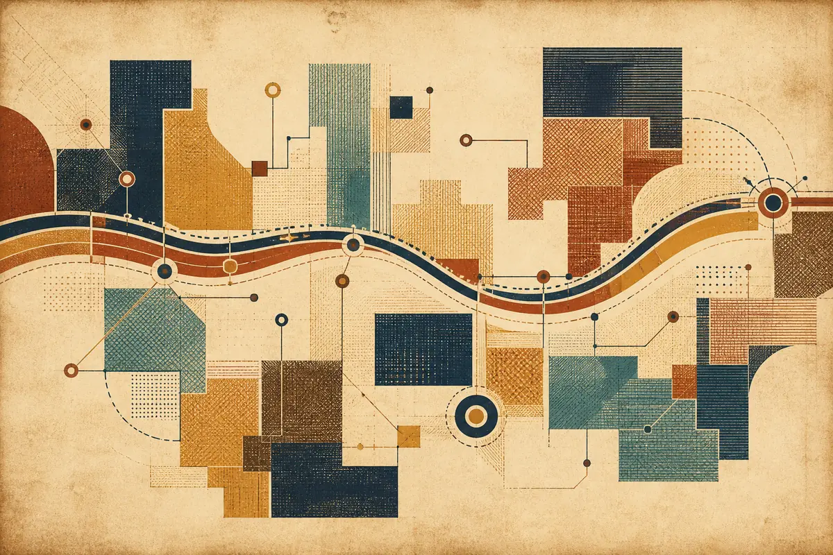 Abstract illustrated map composition for Plainfield, United States