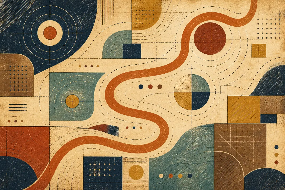 Abstract illustrated map composition for Plant City, United States