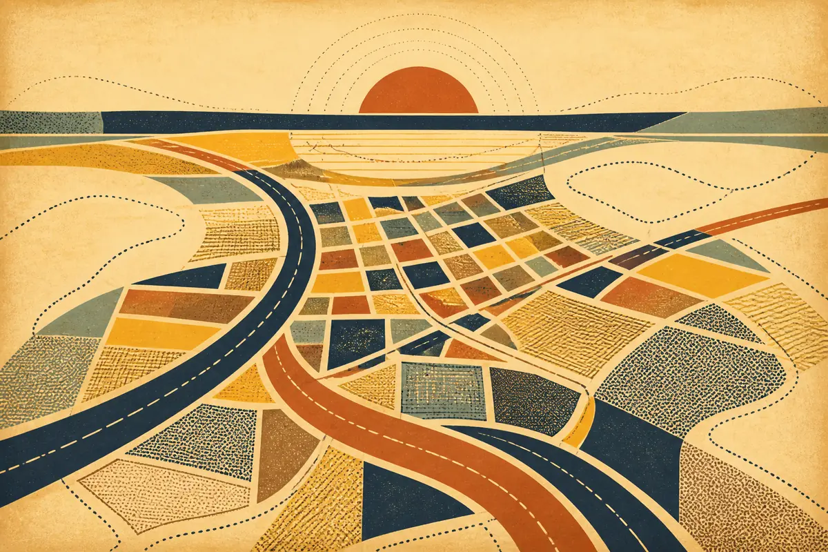 Abstract illustrated map composition for Plymouth, United States