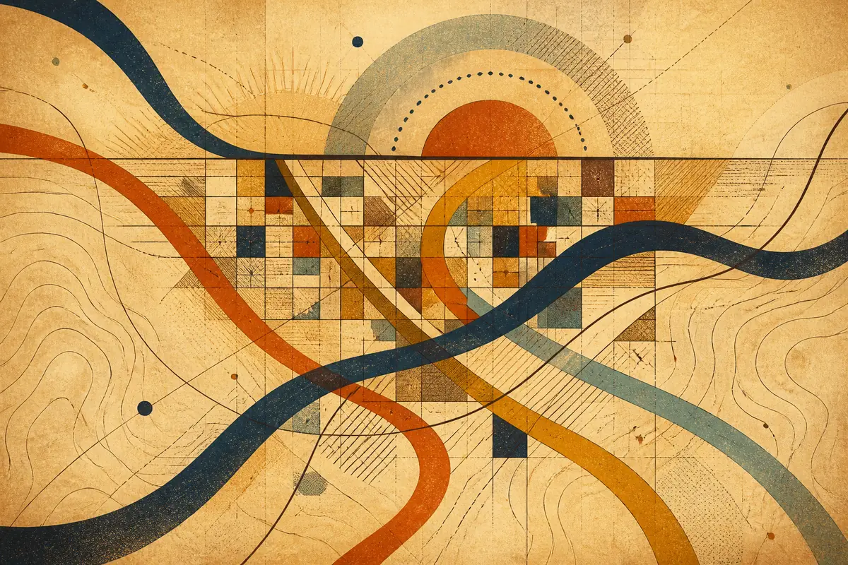 Abstract illustrated map composition for Port Charlotte, United States