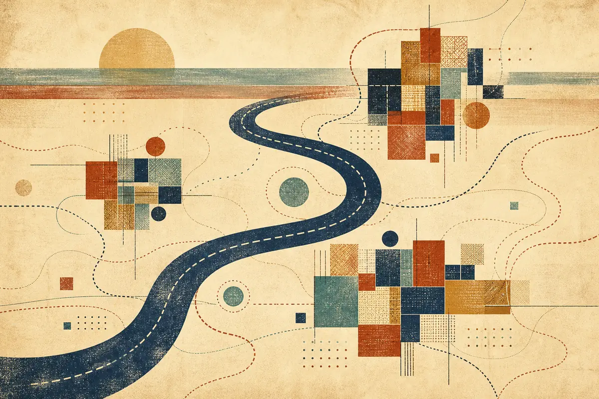 Abstract illustrated map composition for Port Chester, United States