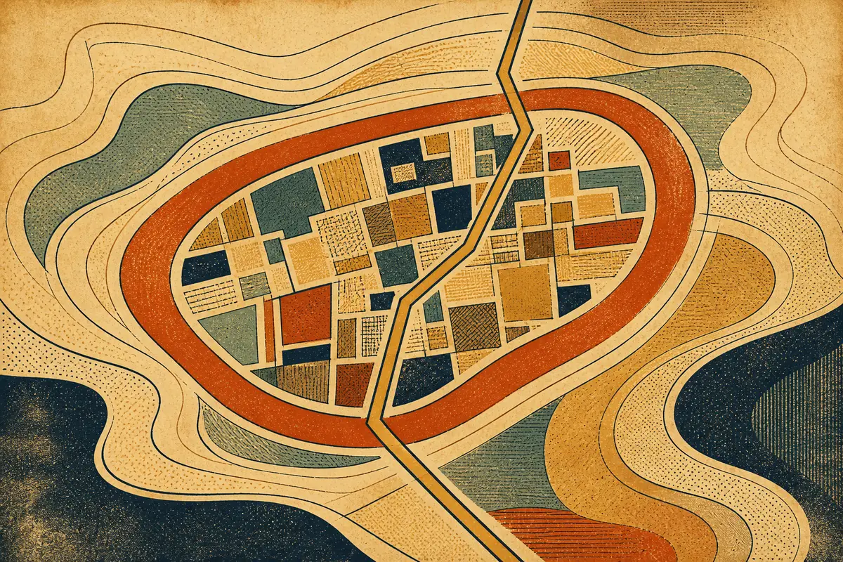 Abstract illustrated map composition for Port Huron, United States