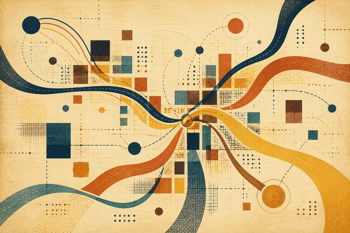 Abstract illustrated map composition for Post Falls, United States