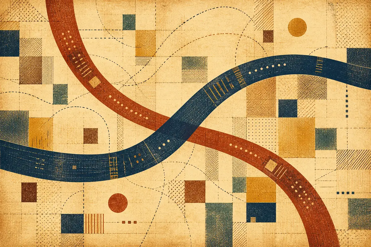 Abstract illustrated map composition for Poway, United States